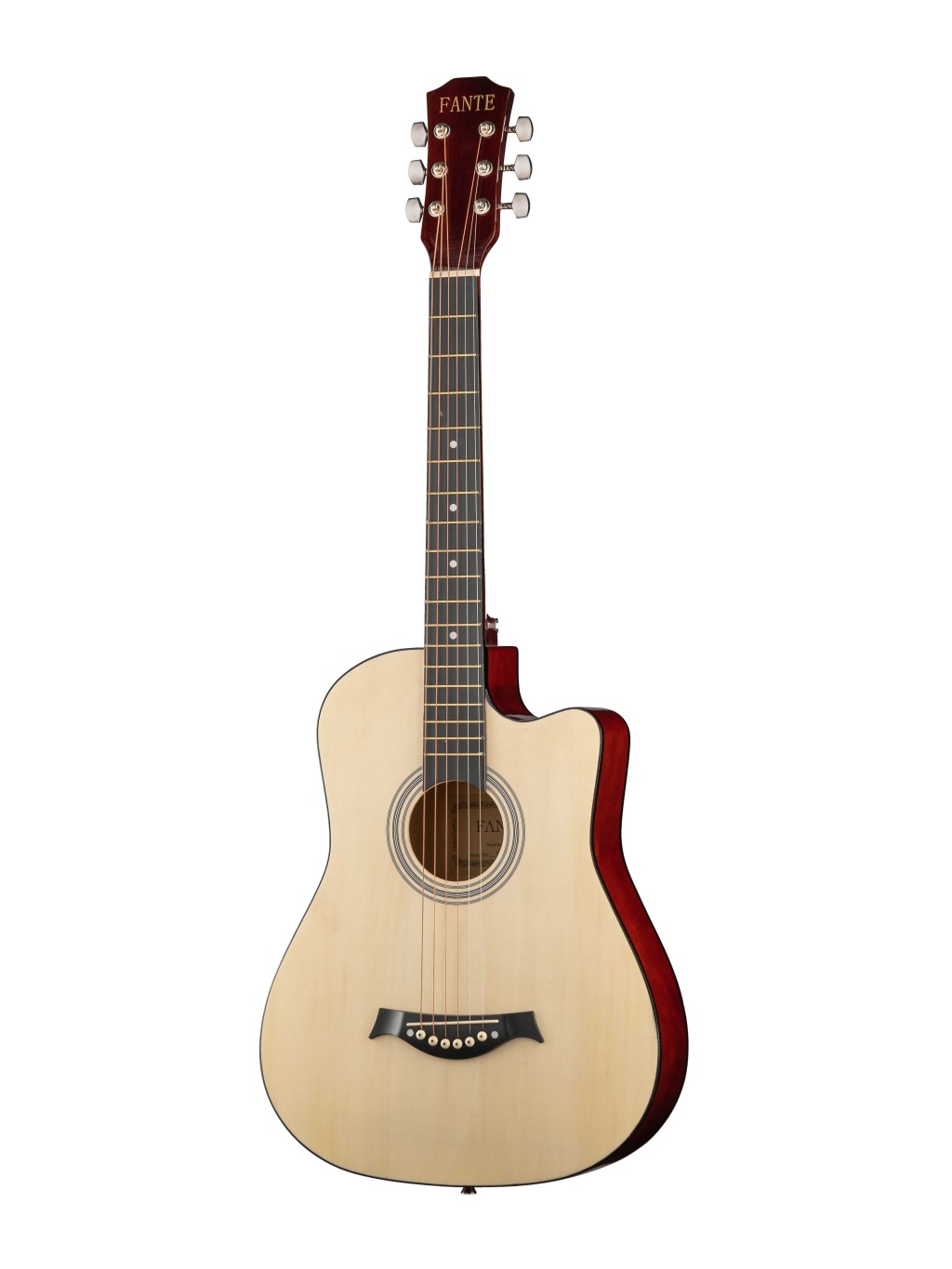 FT-D38-N Акустическая гитара, с вырезом, цвет натуральный, Fante от магазина Соло в Иркутске