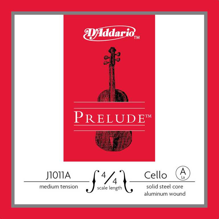 J1011A-4/4M Prelude Отдельная струна А/Ля для виолончели размером 4/4, алюминий, ср. нат., D'Addario от магазина Соло в Иркутске