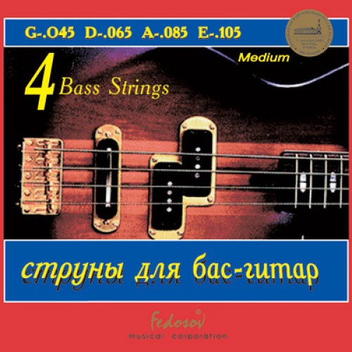 GB4-2 Комплект струн для бас-гитары, никель, Medium, 45-105, Fedosov от магазина Соло в Иркутске