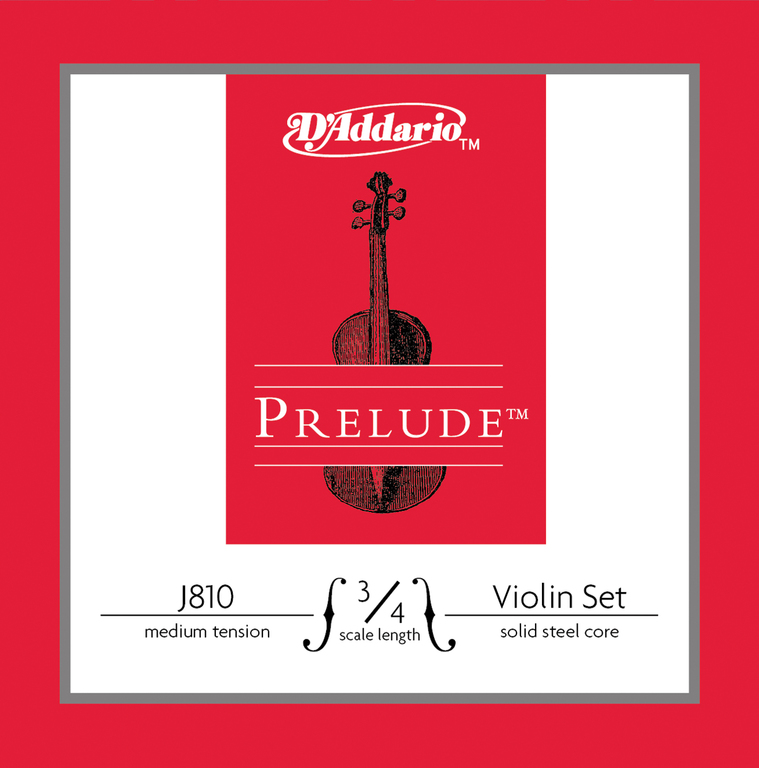J810-3/4M Prelude Комплект струн для скрипки размером 3/4, среднее натяжение, D'Addario от магазина Соло в Иркутске