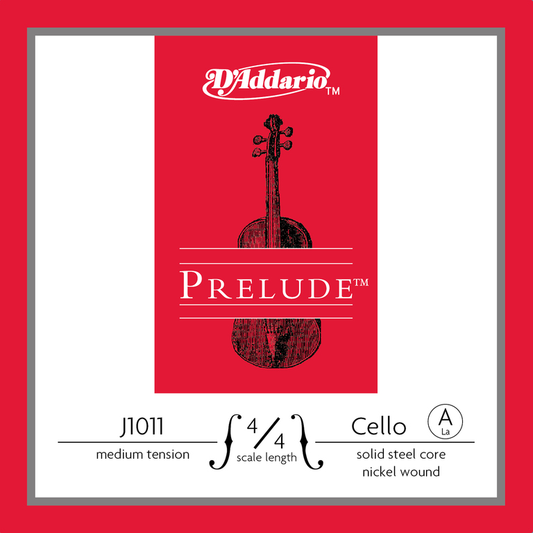 J1011-4/4M Prelude Струна А для виолончели размером 4/4, среднее натяжение, D'Addario от магазина Соло в Иркутске