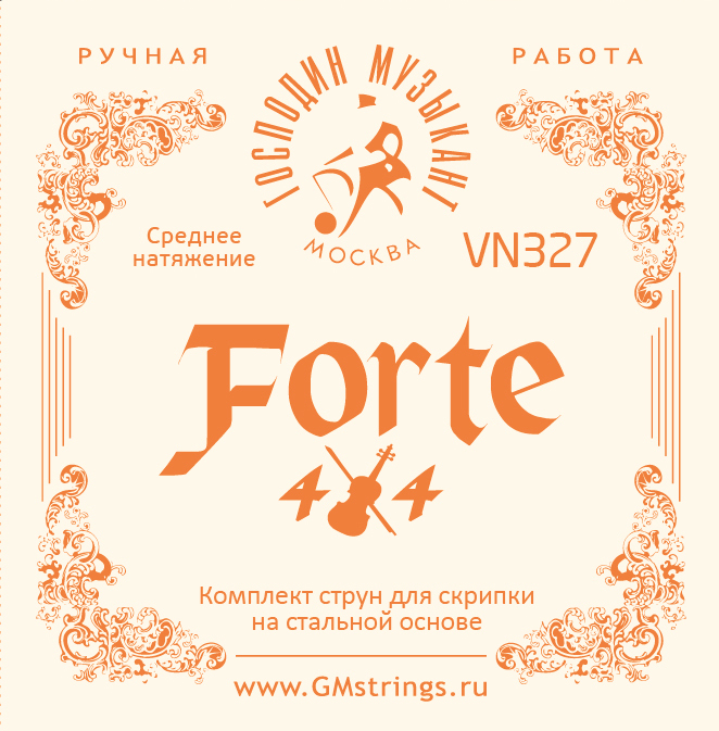 VN327 FORTE4/4 Комплект струн для скрипки размером 4/4, Господин Музыкант от магазина Соло в Иркутске