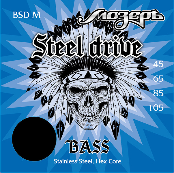 BSD-M Steel Drive Комплект струн для бас-гитары, сталь, 45-105, Мозеръ от магазина Соло в Иркутске