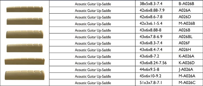JA026A Порожек верхний для акустической гитары, 44х6х9,5-8мм, Alice от магазина Соло в Иркутске