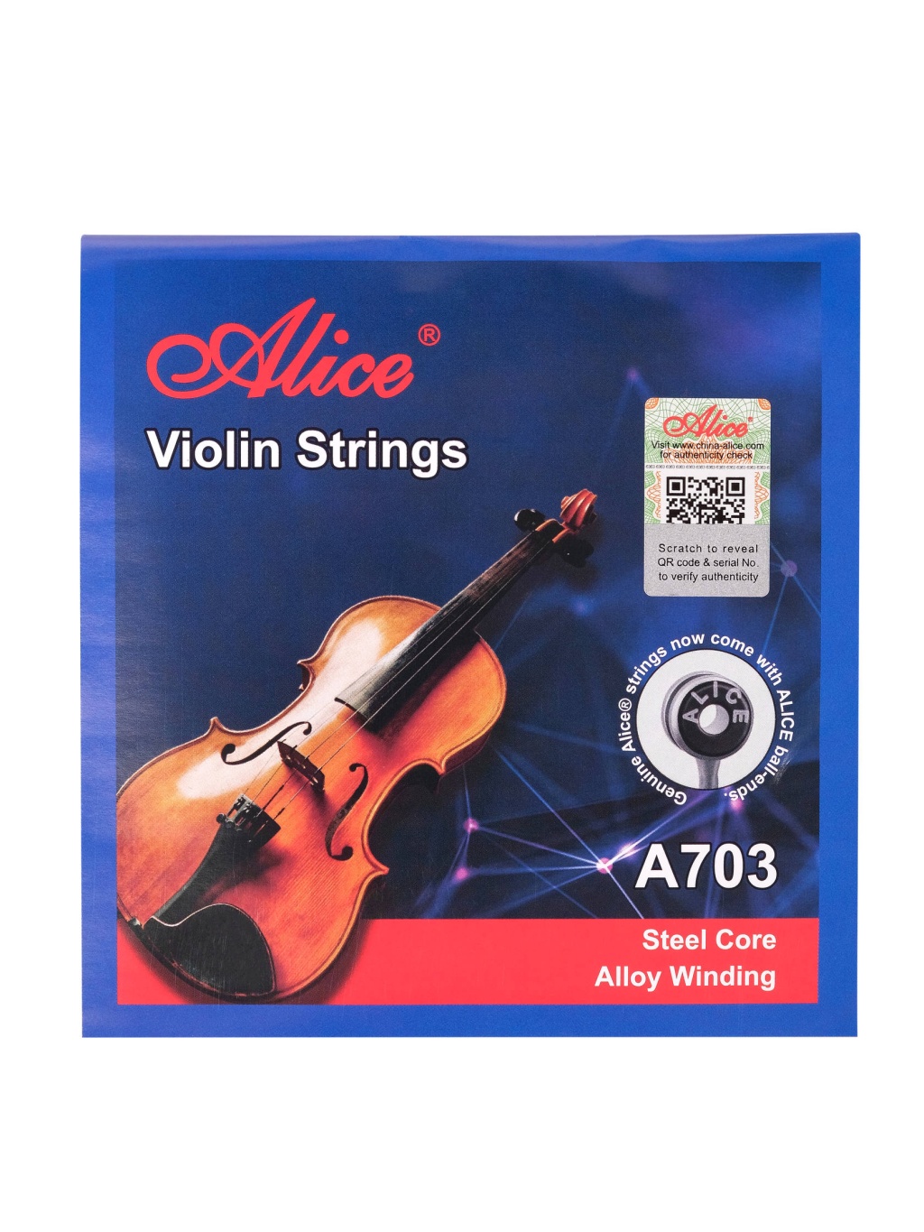 A703 Комплект струн для скрипки, никель Alice от магазина Соло в Иркутске