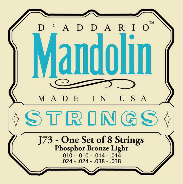 J73 Комплект струн для мандолины, фосфорная бронза, Light, 10-38, D'Addario от магазина Соло в Иркутске