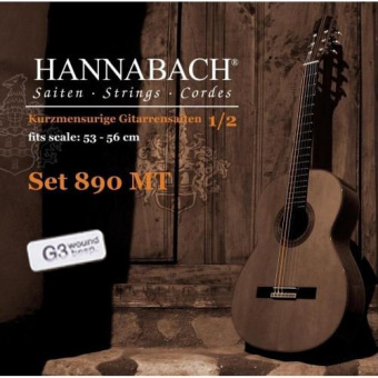 890MTGW12 KINDER GUITAR SIZE Струны для классической гитары 1/2 нейлон/посеребренные Hannabach от магазина Соло в Иркутске
