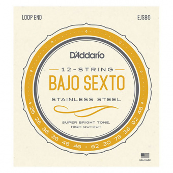 EJS86 Bajo Sexto Комплект струн для бахо сексто, сталь, 26-92, D'Addario от магазина Соло в Иркутске