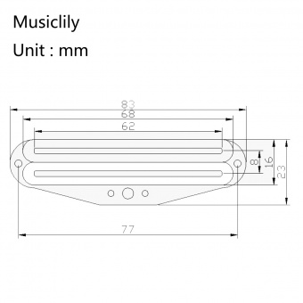 MX0449B Звукосниматель магнитный, хамбакер, рельсовый, белый, Musiclily от магазина Соло в Иркутске