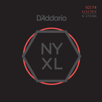 NYXL1074 NYXL Комплект струн для 8-струнной электрогитары, LTop/HBottom, 10-74, D'Addario от магазина Соло в Иркутске
