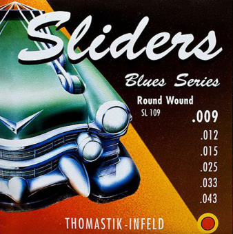 SL109 Blues Sliders Комплект струн для электрогитары, Light, сталь/никель и шелк, 9-43, Thomastik от магазина Соло в Иркутске
