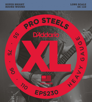 EPS230 ProSteels Комплект струн для бас-гитары, Heavy, 55-110, D'Addario от магазина Соло в Иркутске