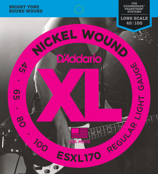 ESXL170 Nickel Wound Комплект струн для бас-гитары, Light, 45-100, шарик на 2 концах, D'Addario от магазина Соло в Иркутске