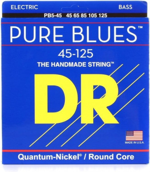 PB5-45 Pure Blues Комплект струн для 5-струнной бас-гитары, никель, Medium, 45-125, DR от магазина Соло в Иркутске