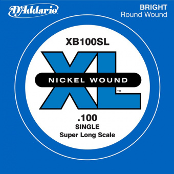 XB100SL Nickel Wound Отдельная струна для бас-гитары, никелированная, .100, Super Long, D'Addario от магазина Соло в Иркутске