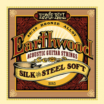 P02045 Earthwood Silk & Steel Soft Струны для акустической гитары сталь+шелк 11-52, Ernie Ball от магазина Соло в Иркутске