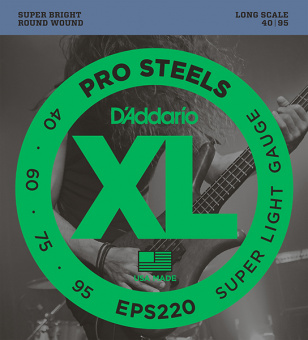 EPS220 ProSteels Комплект струн для бас-гитары, Super Light, 40-95, D'Addario от магазина Соло в Иркутске