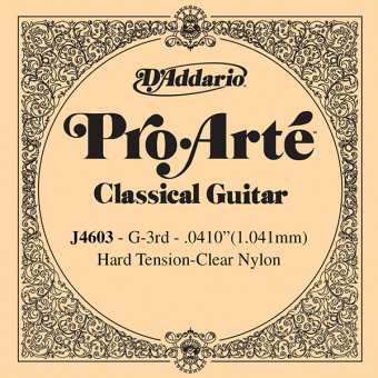 J4603 Pro-Arte Отдельная 3-я струна для классической гитары, нейлон, сильное натяжение, D'Addario от магазина Соло в Иркутске