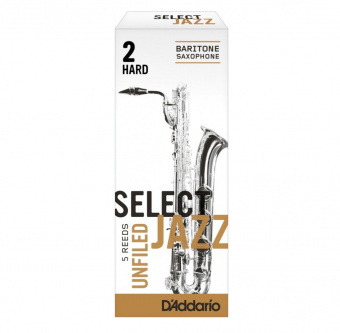 RRS05BSX2H Select Jazz Unfiled Трости для саксофона баритон, размер 2, жесткие (Hard), 5шт, Rico от магазина Соло в Иркутске
