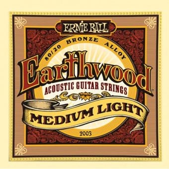 P02003 Earthwood Medium Light Комплект струн для акустической гитары, бронза, 12-54, Ernie Ball от магазина Соло в Иркутске