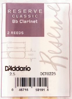 DCT0225 Reserve Classic Трости для кларнета Bb, размер 2.5, 2шт., Rico от магазина Соло в Иркутске