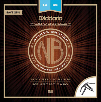NB1253-CP10 Комплект струн для акустической гитары, 12-53 + каподастр, D'Addario от магазина Соло в Иркутске