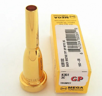 K3513CGP Megatone Мундштук для трубы, размер 3C, позолоченный, Bach от магазина Соло в Иркутске