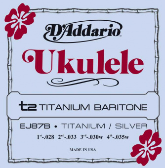 EJ87B Titanium Комплект струн для укулеле баритон, D'Addario от магазина Соло в Иркутске