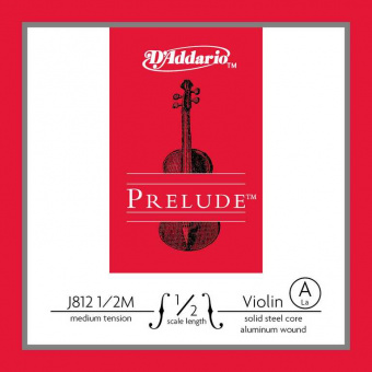 J812-1/2M-B10 Prelude Отдельная струна А/Ля для скрипок размером 1/2, ср. натяжение, 10шт, D'Addario от магазина Соло в Иркутске