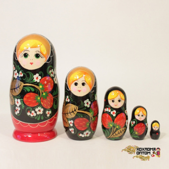 LHM10150 Матрешка "Хохлома Вятка" 5 кукольная, Хохлома от магазина Соло в Иркутске