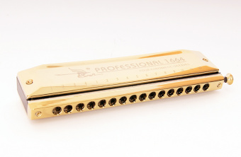 SW1664-1 C-major Губная гармошка хроматическая, золотистая, Swan от магазина Соло в Иркутске