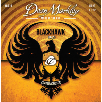 DM8019 Blackhawk 80/20 Комплект струн для акустической гитары, с покрытием, 11-52, Dean Markley от магазина Соло в Иркутске