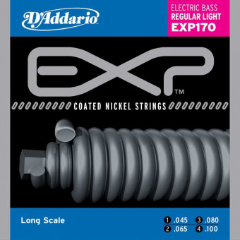 EXP170 Coated Комплект струн для бас-гитары, Light, 45-100, Long Scale, D'Addario от магазина Соло в Иркутске