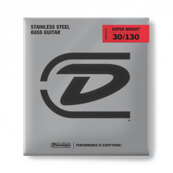 DBSBS30130 Super Bright Комплект струн для 6-струнной бас-гитары, нерж.сталь, Medium, 30-130, Dunlop от магазина Соло в Иркутске