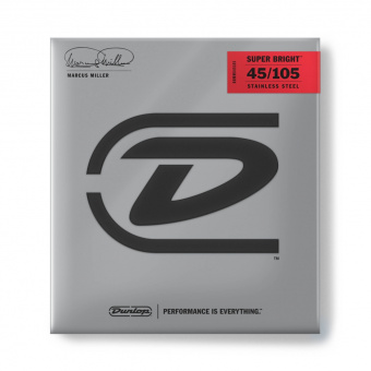 DBMMS45105 Marcus Miller Super Bright Комплект струн для бас-гитары, нерж.сталь, 45-105, Dunlop от магазина Соло в Иркутске