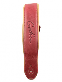 037391 Vintage Red/Tan Padded Ремень для гитары, кожаный, красный, Godin от магазина Соло в Иркутске