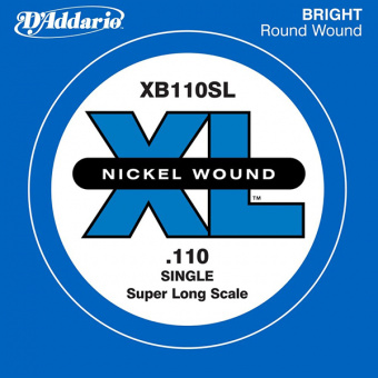XB110SL Nickel Wound Отдельная струна для бас-гитары, никелированная, .110, Super Long, D'Addario от магазина Соло в Иркутске