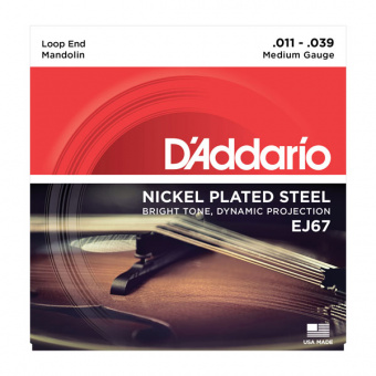 EJ67 Комплект струн для мандолины, никелированные, Medium, 11-39, D'Addario от магазина Соло в Иркутске