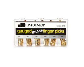 3070 Brass Коробка медиаторов на палец 120шт, латунь, 6 толщин, Dunlop от магазина Соло в Иркутске