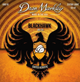 DM8018 Blackhawk 80/20 Комплект струн для акустической гитары, с покрытием, 10-47, Dean Markley от магазина Соло в Иркутске