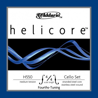 H550-4/4M Helicore Fourths-Tuning Комплект струн для виолончели 4/4, квартовый строй, D'Addario от магазина Соло в Иркутске