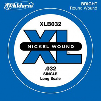 XLB032 Nickel Wound Отдельная струна для бас-гитары, никелированная, .032, D'Addario от магазина Соло в Иркутске