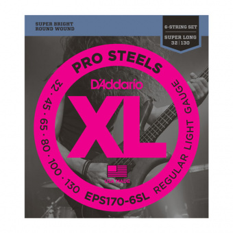 EPS170-6SL ProSteels Комплект струн для 6-струнной бас-гитары, Light, 30-130, S.Long, D'Addario от магазина Соло в Иркутске