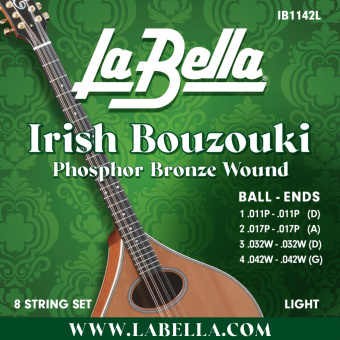 IB1142L Комплект струн для ирландского бузуки, фосф.бронза, 11-42, La Bella от магазина Соло в Иркутске