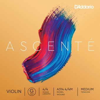 A314-4/4M Ascente Отдельная струна G для скрипки 4/4, среднее натяжение, D'Addario от магазина Соло в Иркутске
