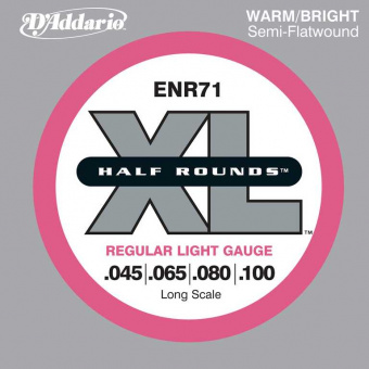 ENR71 Half Rounds Комплект струн для бас-гитары, Regular Light, 45-100, D'Addario от магазина Соло в Иркутске