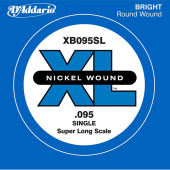 XB095SL Nickel Wound Отдельная струна для бас-гитары, никелированная, .095, Super Long, D'Addario от магазина Соло в Иркутске