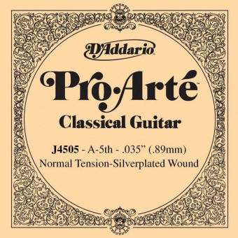 J4505 Pro-Arte Отдельная 5-ая струна для классической гитары, посеребрен, норм. натяжение, D'Addario от магазина Соло в Иркутске