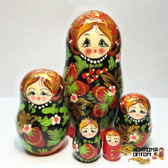 LHM10155 Матрешка "Хохлома малая" 5 кукольная, Хохлома от магазина Соло в Иркутске