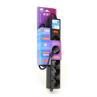 SPG-B-6-BLACK(ОТКР) PowerCube Фильтр-удлинитель 1.9м, (Откр. упаковка), Электрическая мануфактура от магазина Соло в Иркутске